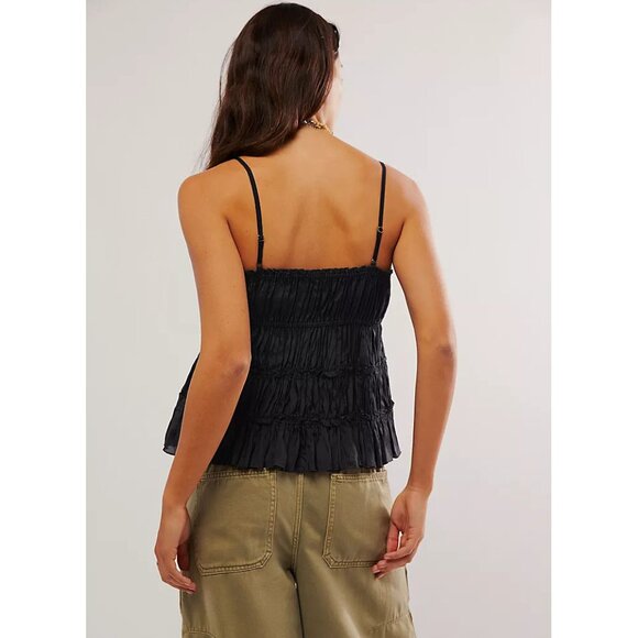 FREE PEOPLE Matilda Tie Tank / Black Combo - Picture 3 of 10